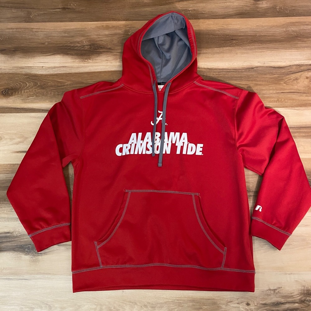 Russell Alabama Crimson Tide Hoodie Large NCAA Football Red Polyester Pullover